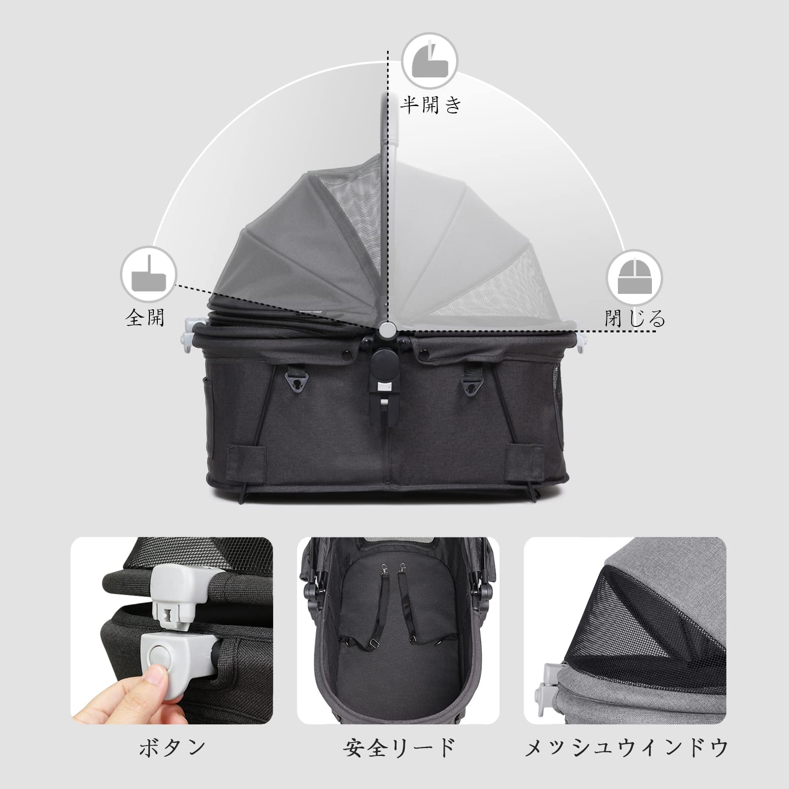 Beberoad R5 中型ペットカートワンタッチ 折りたたみ 耐荷重15kg Amazon.co.jp: Beberoad R5 中型ペットカート 分離型 折りたたみ